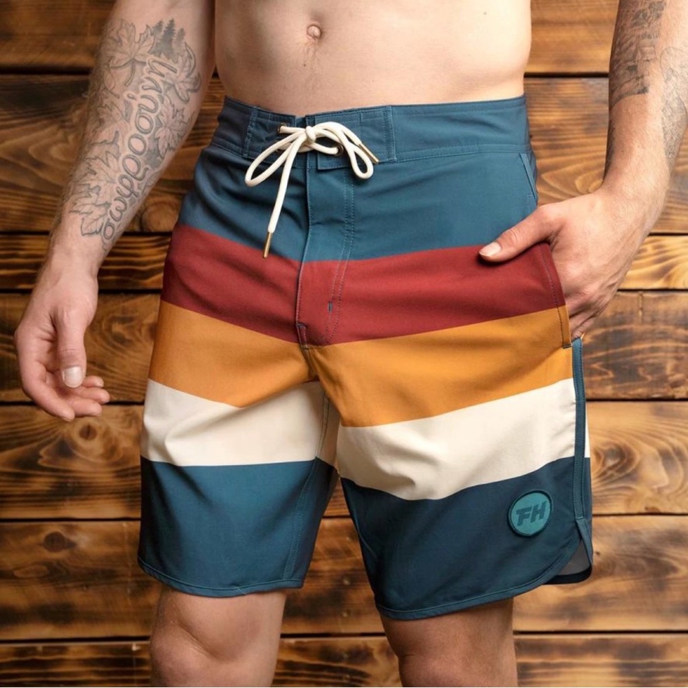 FastHouse Men's Colorblock Swim Shorts sz 28